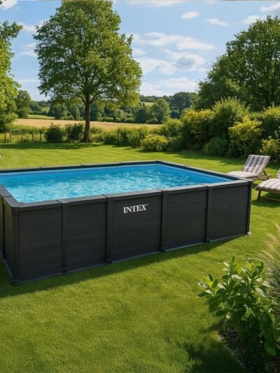 Piscine Graphite rectangulaire 6,00 x 3,00 x 1,24 m
