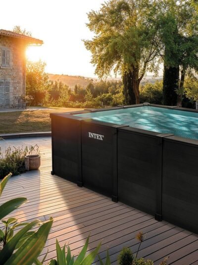 Piscine Graphite rectangulaire 4,00 x 3,00 x 1,24 m
