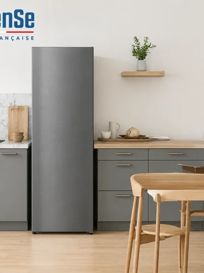Congélateur Armoire 1 Porte Dark Inox Convertible en Réfrigérateur 206L InoSense