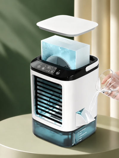 Portable Air Conditioner Fan Bladeless Misting Cooler Ice Box USB Desk