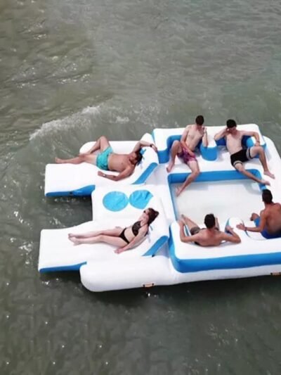 Île flottante gonflable pour lac ou piscine – 6-Person Floating Lounge 01