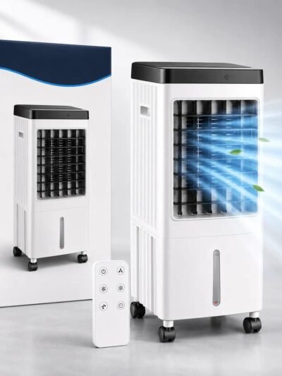 Climatiseur Mobile Sans Évacuation 10 L – Rafraîchisseur d’Air Silencieux avec Télécommande