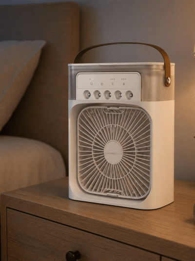 Ventilateur Rafraîchisseur USB – Humidificateur d’Air Portable Rechargeable