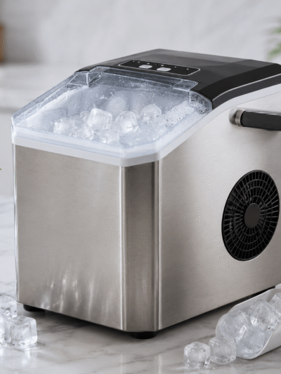 Machine à Glaçons Automatique Compacte – Glaçons Rapides avec Couvercle Transparent