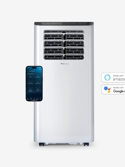 Climatiseur portable 3-en-1 de 12 000 BTU avec fonction de déshumidification – Application Wifi intelligente