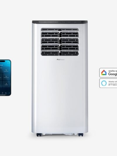Climatiseur portable 3-en-1 de 14 000 BTU avec fonction de déshumidification – Application Wifi intelligente
